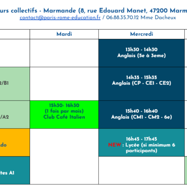 planning provisoire cours collectifs 2026 2027 marmande